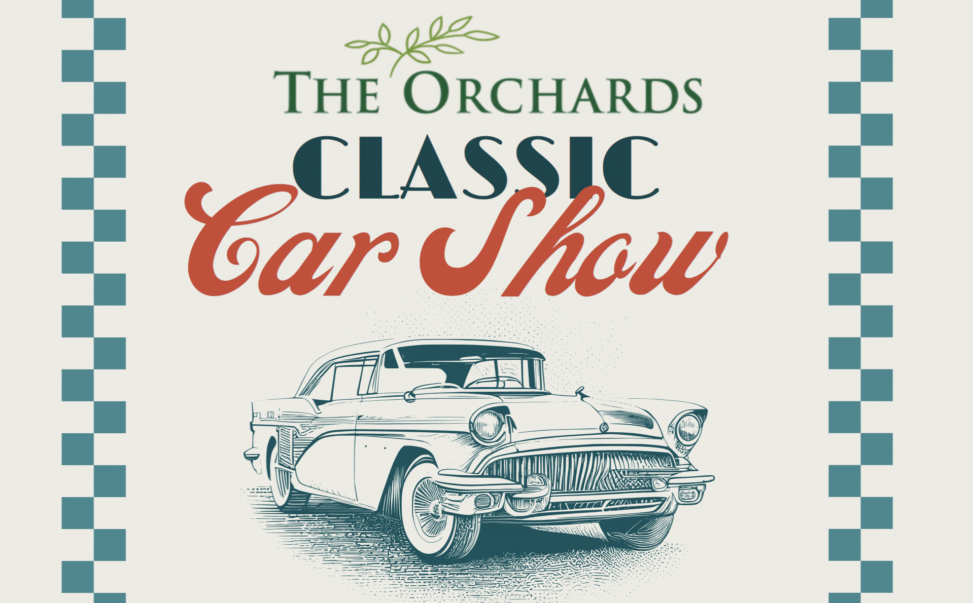 Sketch in blue of a classic Chevy car