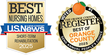 Best Nursing Home US News Short Term 2025 Award, and Voted #1 , Best of Orange County, OC Register award